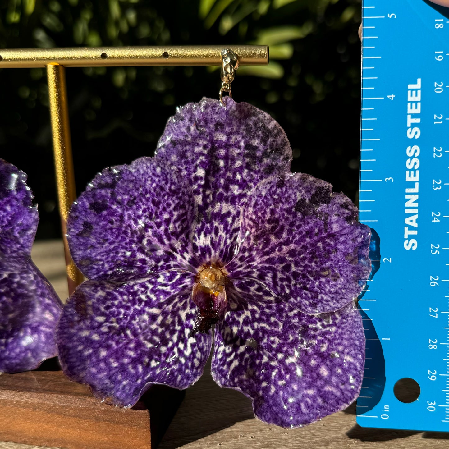 Purple Vanda Orchid earrings