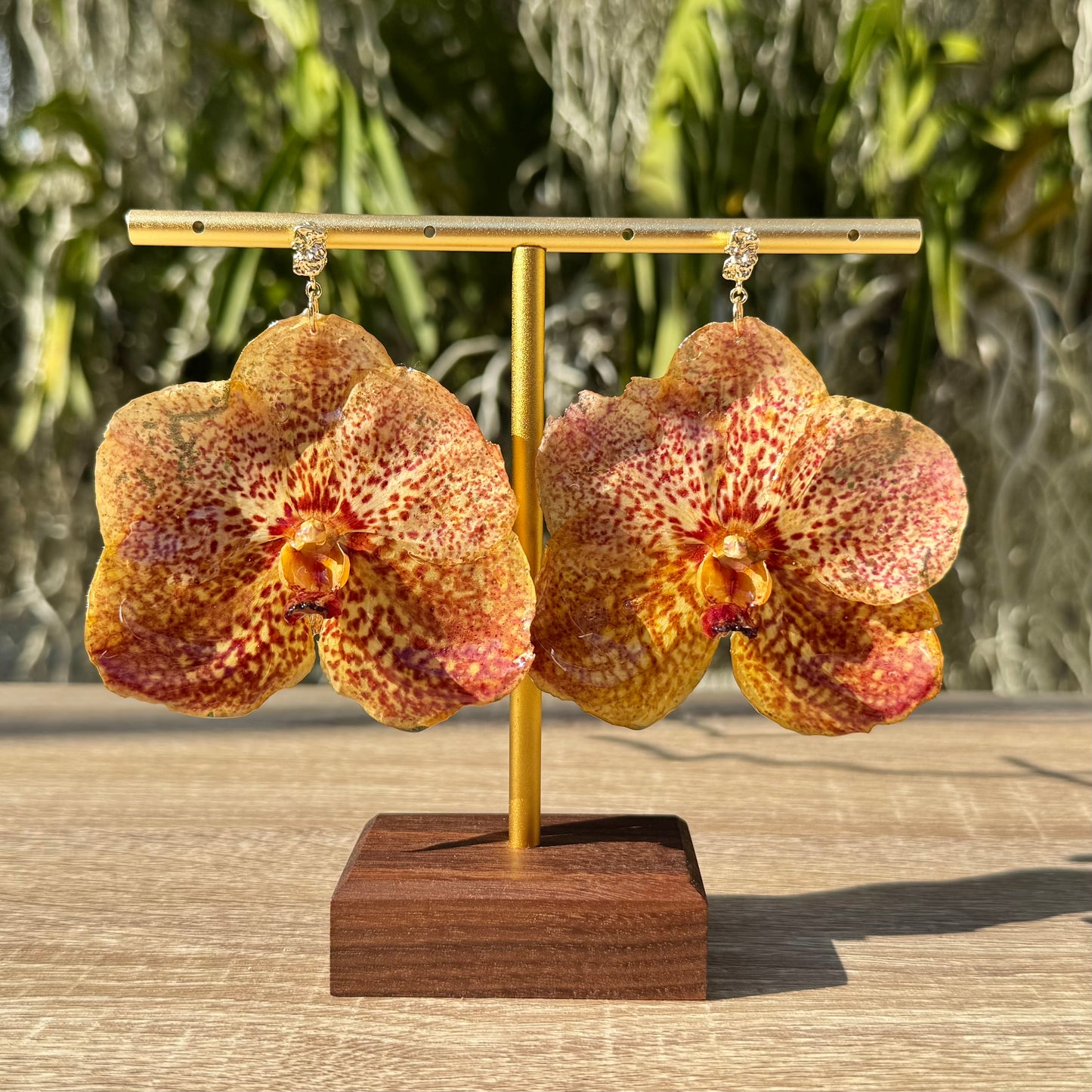 Yellow Vanda Orchid earrings