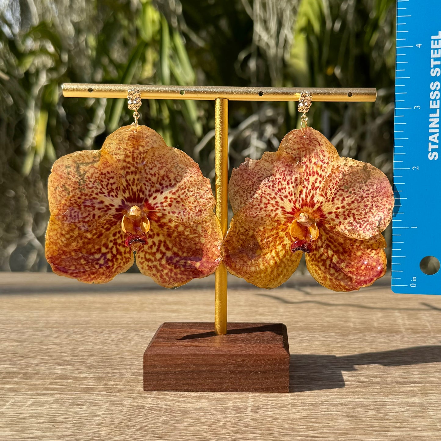 Yellow Vanda Orchid earrings