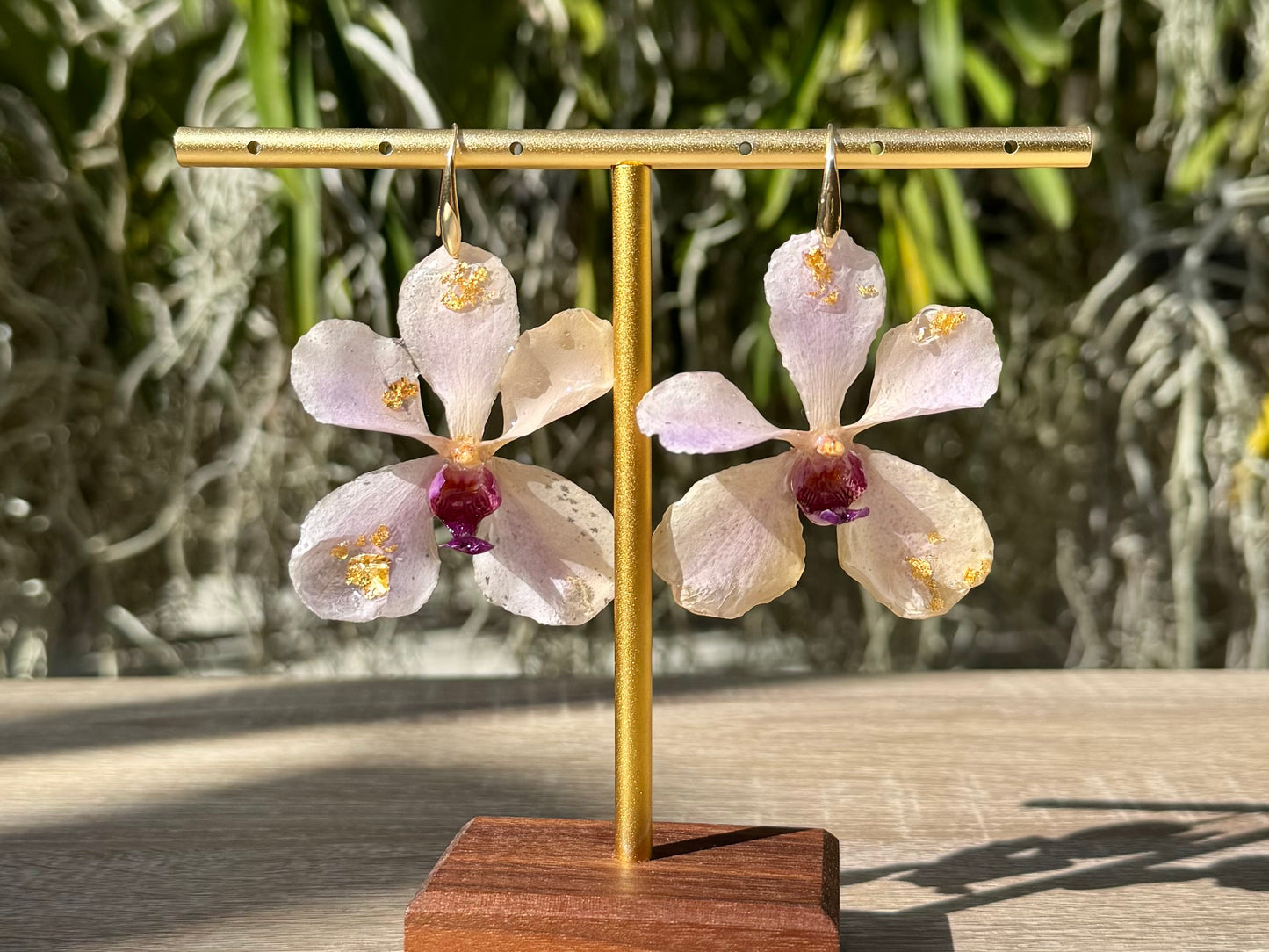 Lilac Vanda Orchid earrings