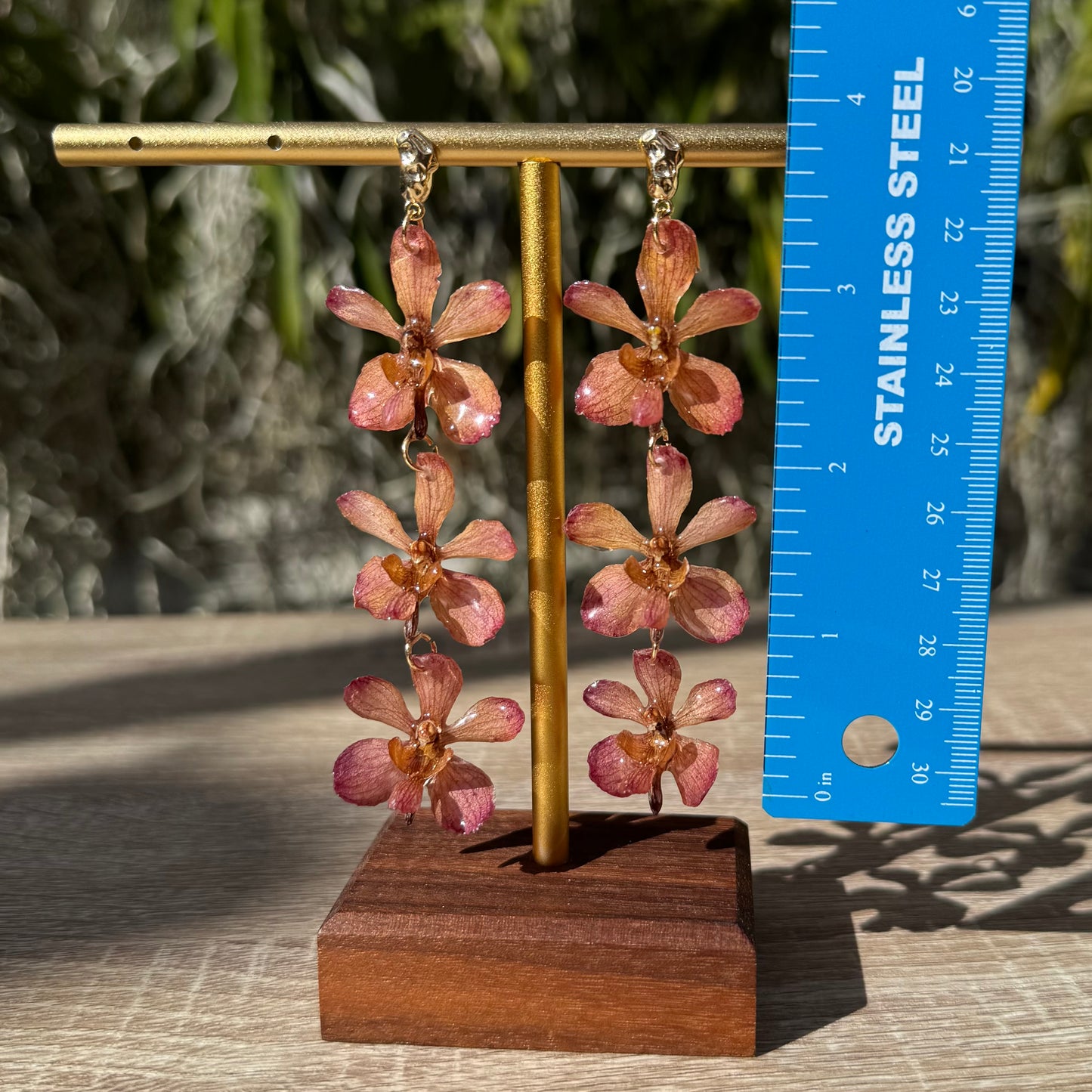 Cascading Mini Vanda Orchid earrings