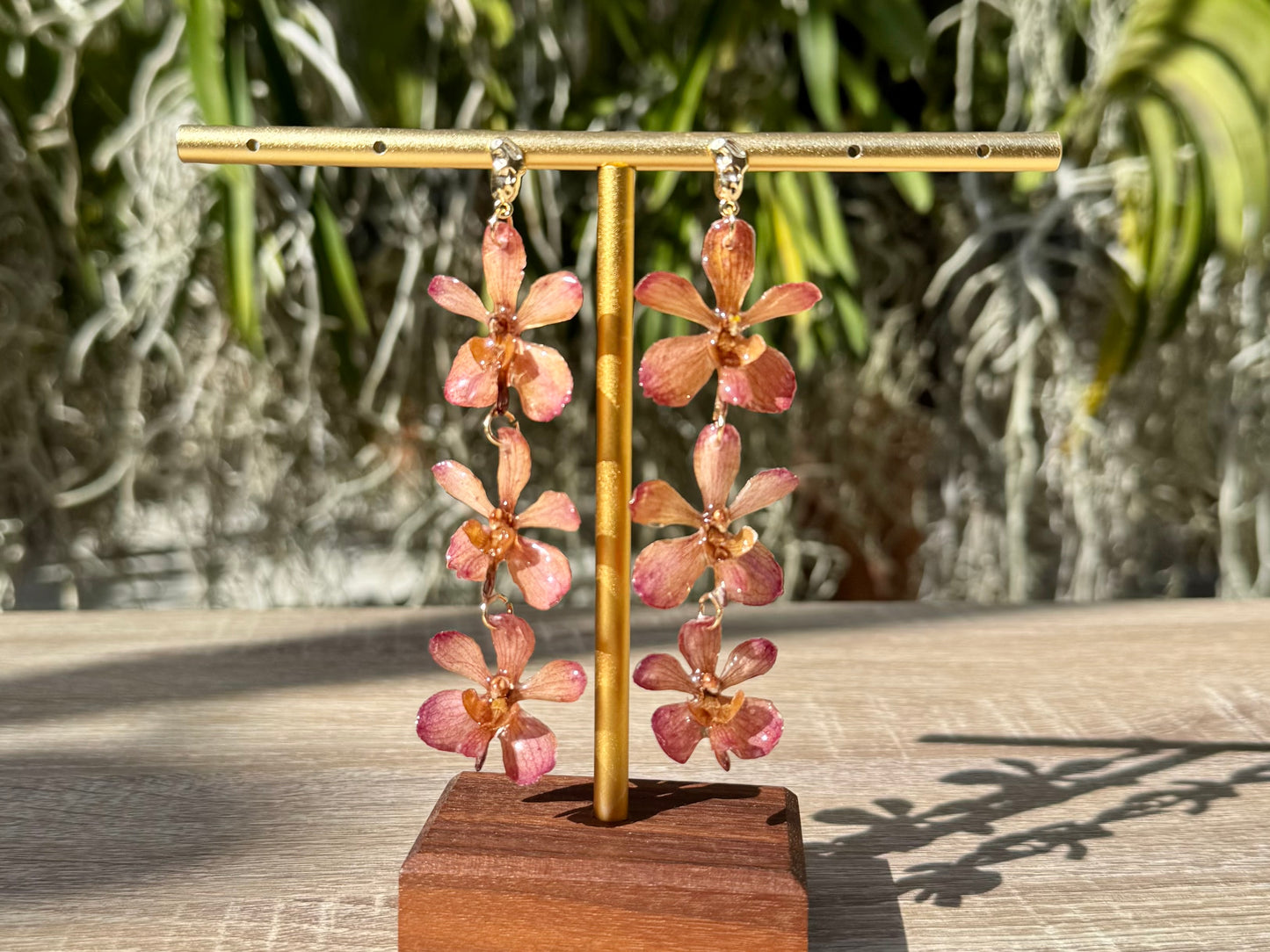 Cascading Mini Vanda Orchid earrings