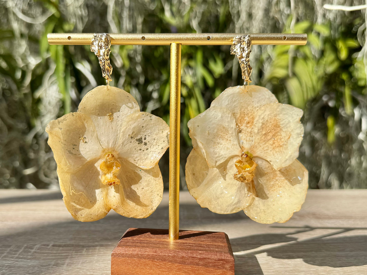 White Vanda Orchid earrings