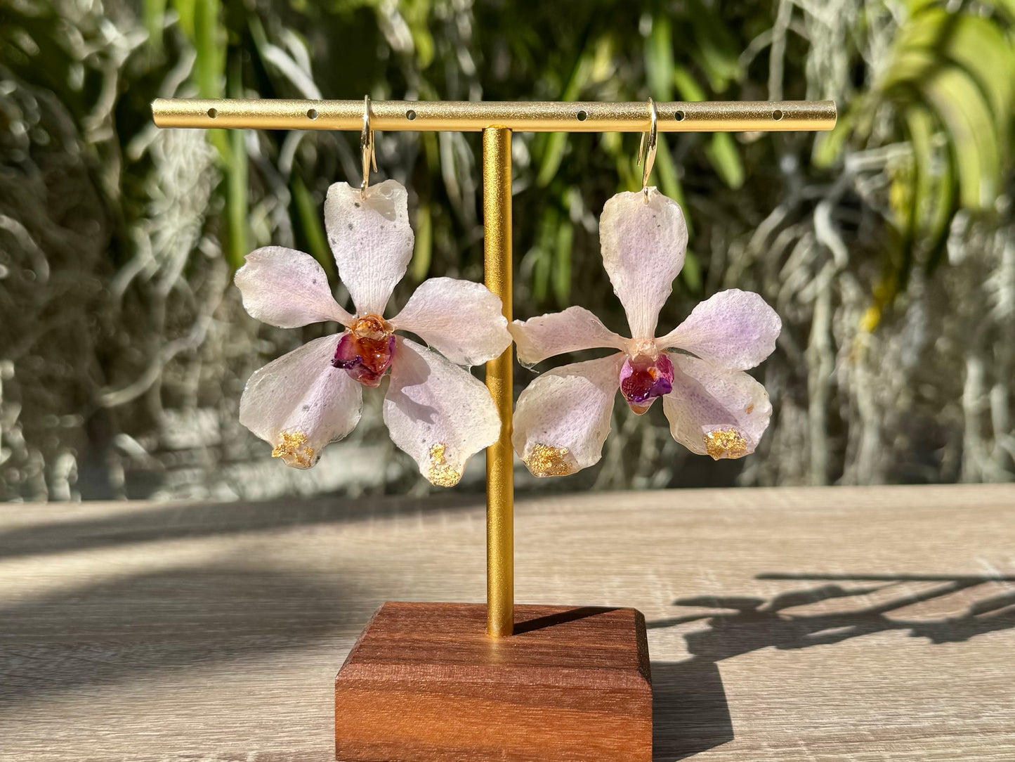 Lilac Vanda Orchid earrings