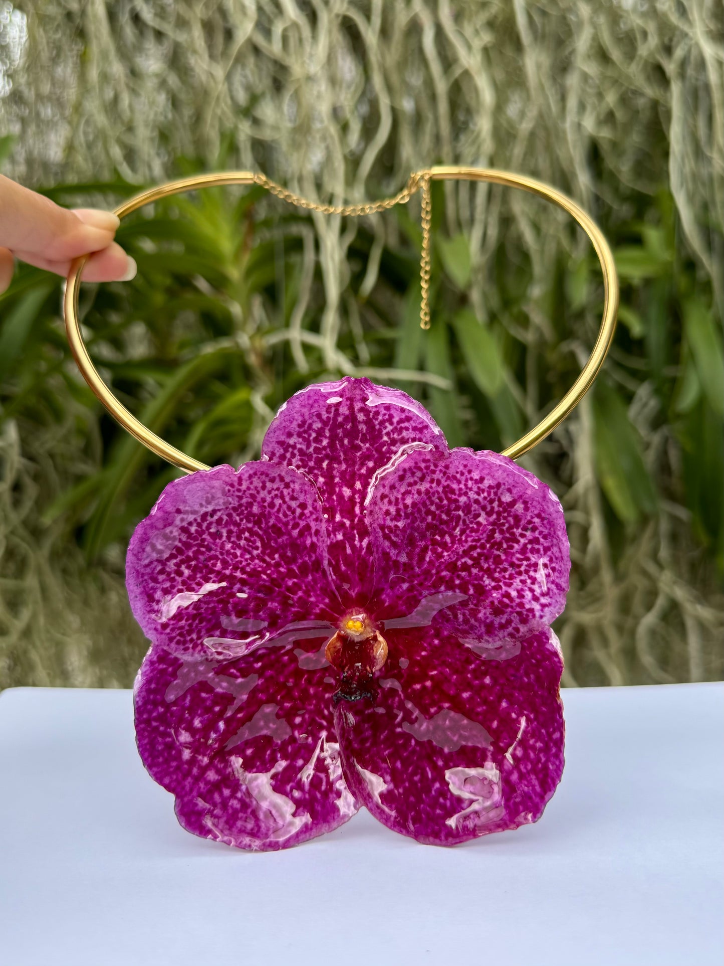 Hot Pink Vanda Orchid Necklace