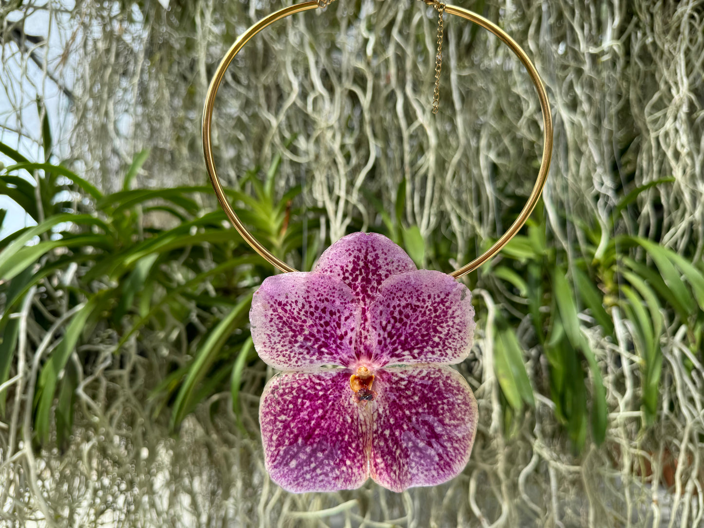 Light Pink Vanda Orchid Necklace