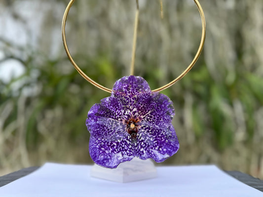 Leopard Purple Vanda Orchid Necklace