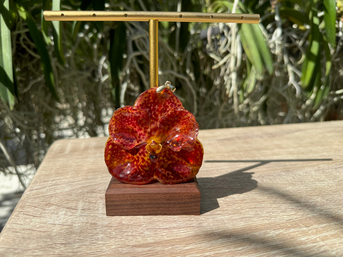 Red Vanda Orchid Pendant