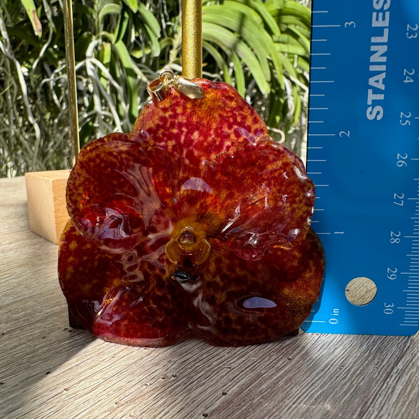 Red Vanda Orchid Pendant
