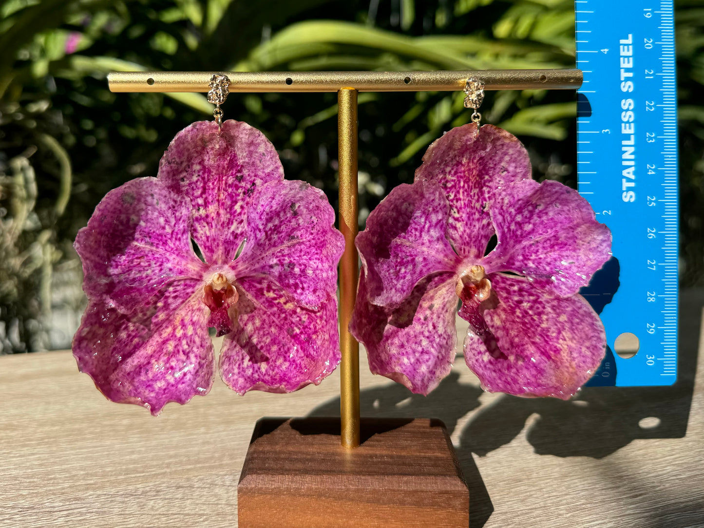 Pink Vanda Orchid earrings
