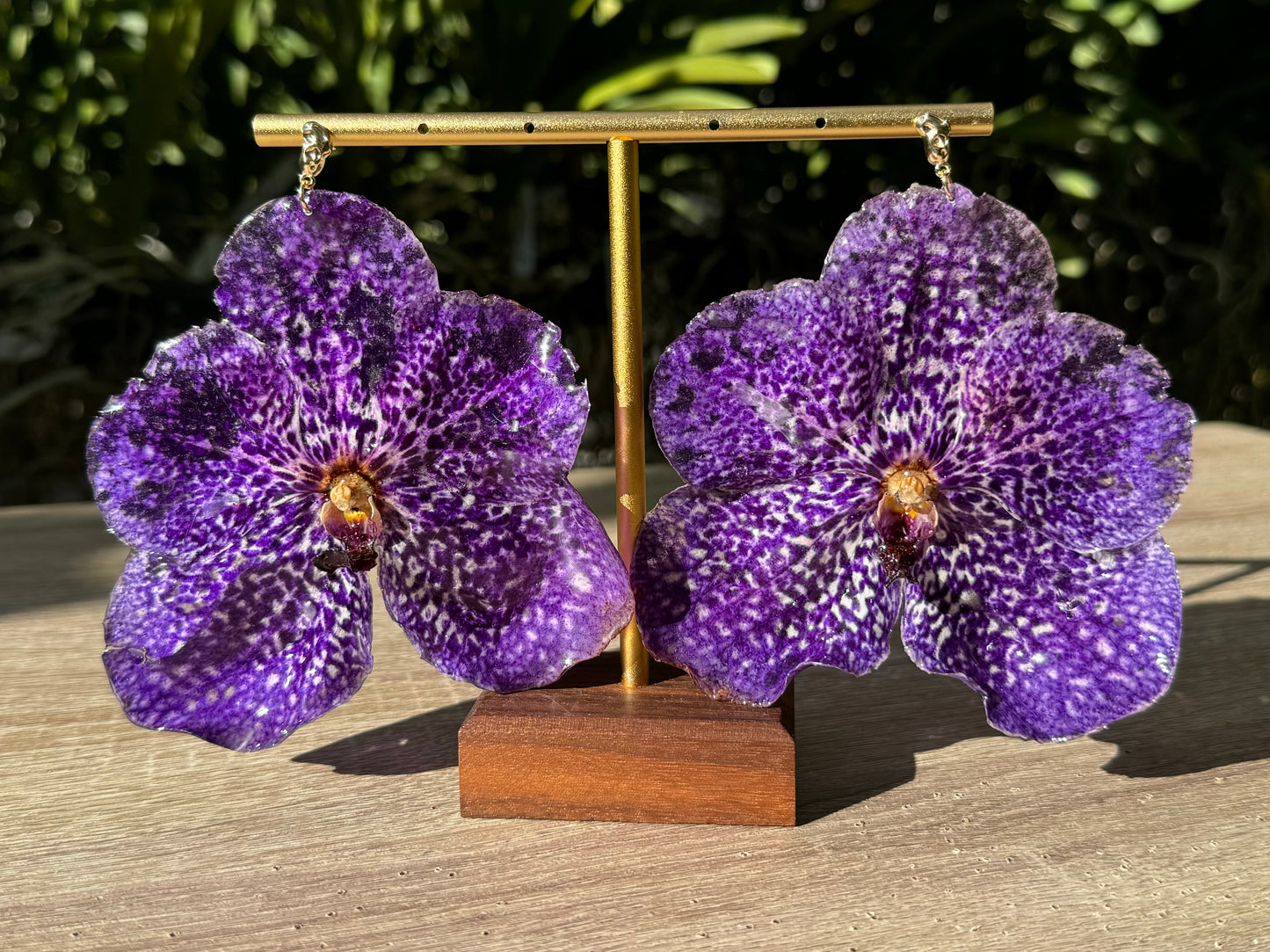Purple Vanda Orchid earrings