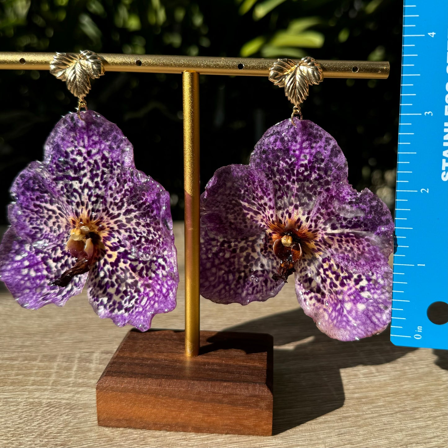 Leopard Purple Vanda Orchid earrings