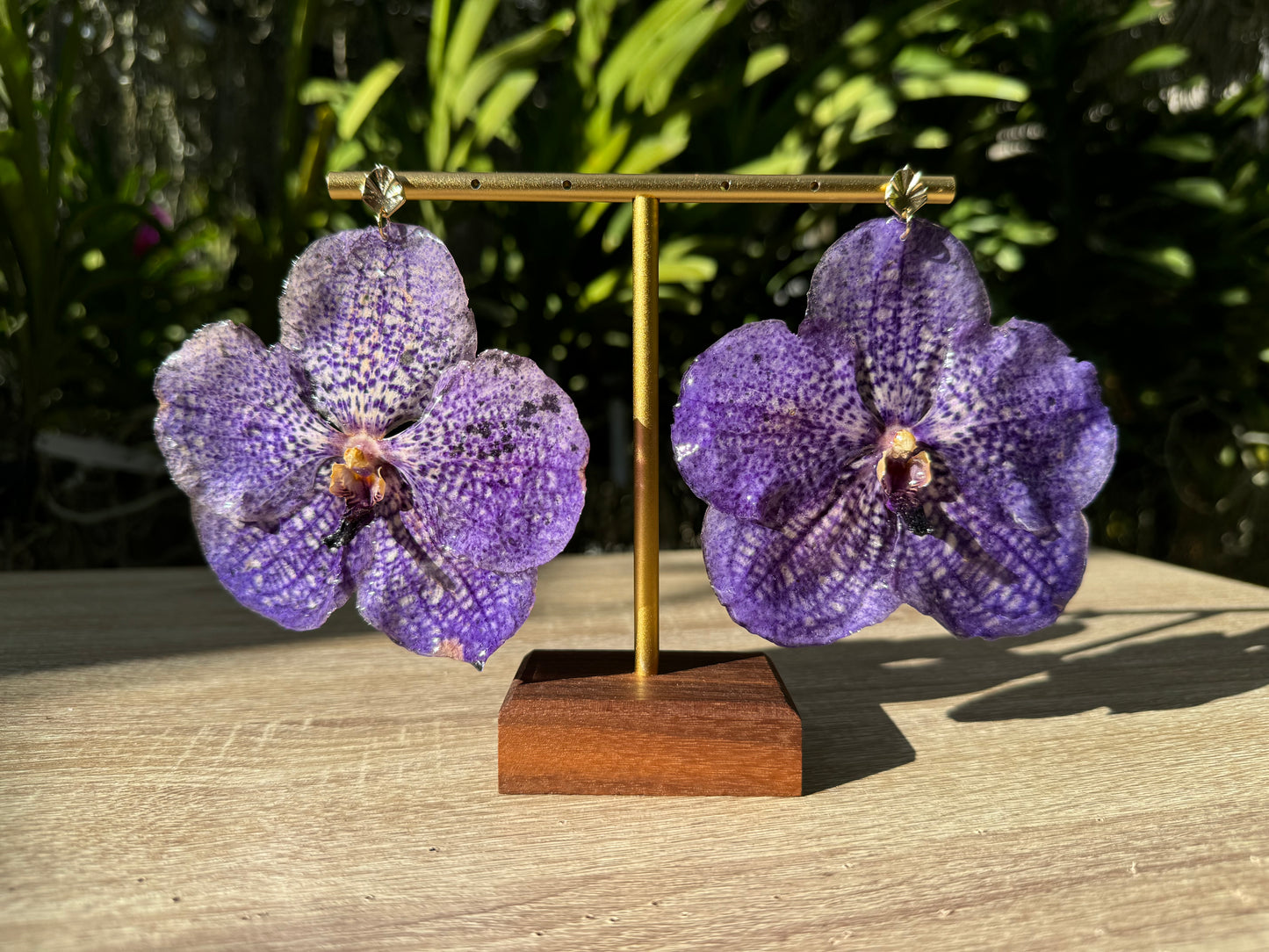 Chulee Purple Vanda Orchid earrings