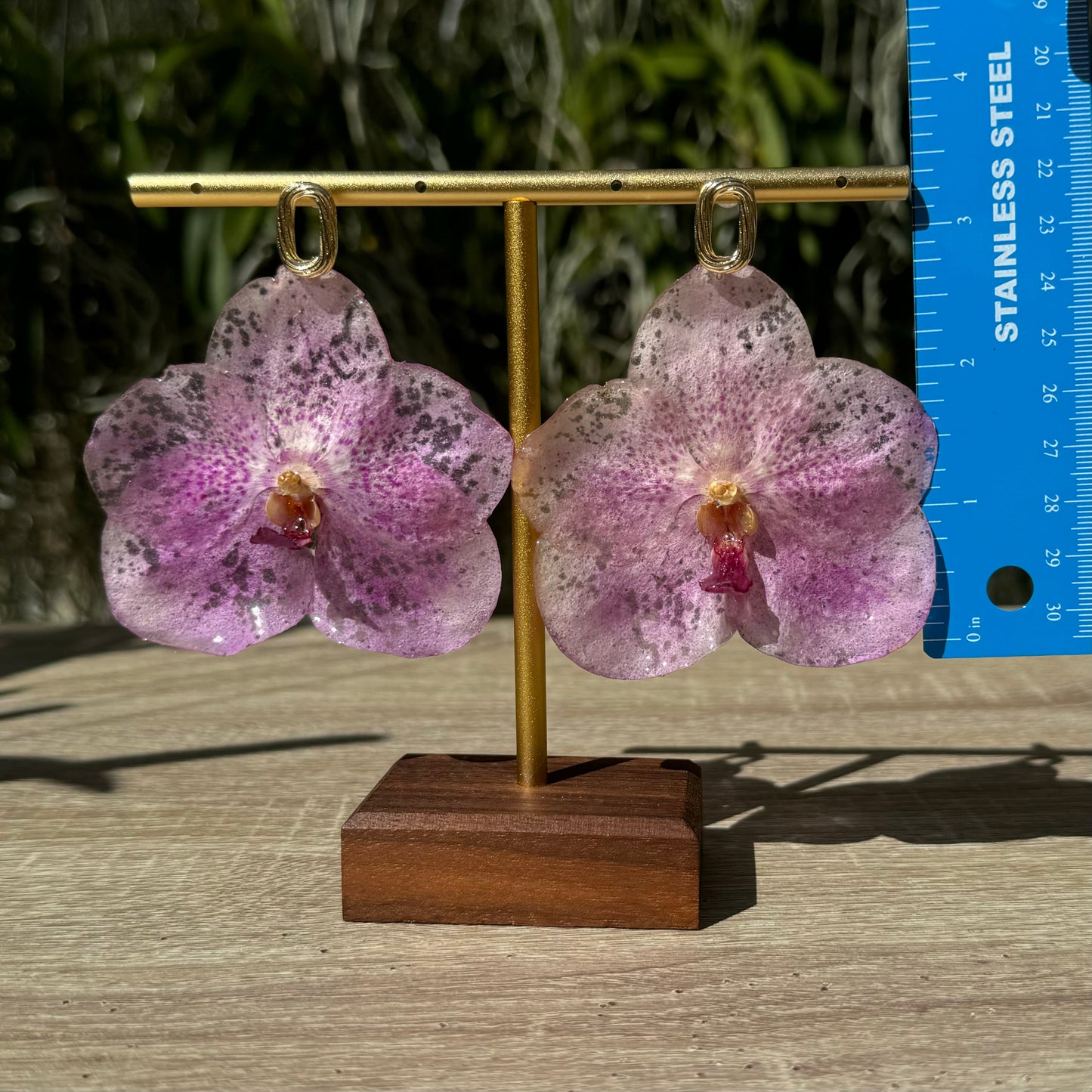 Pink Vanda Orchid earrings