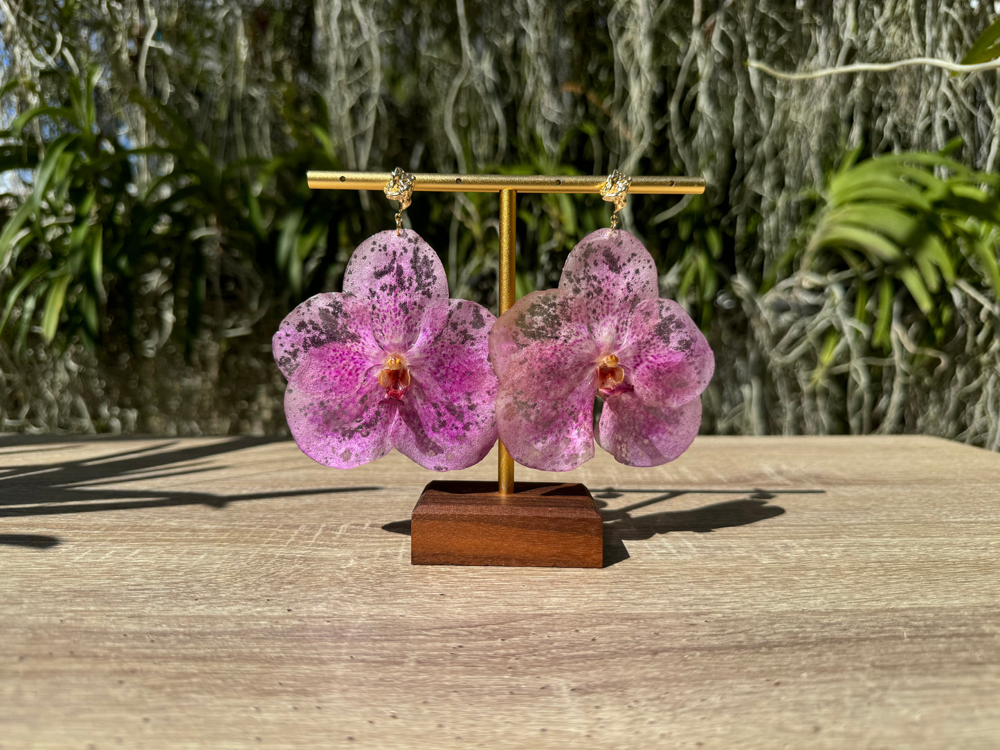 Pink Vanda Orchid earrings