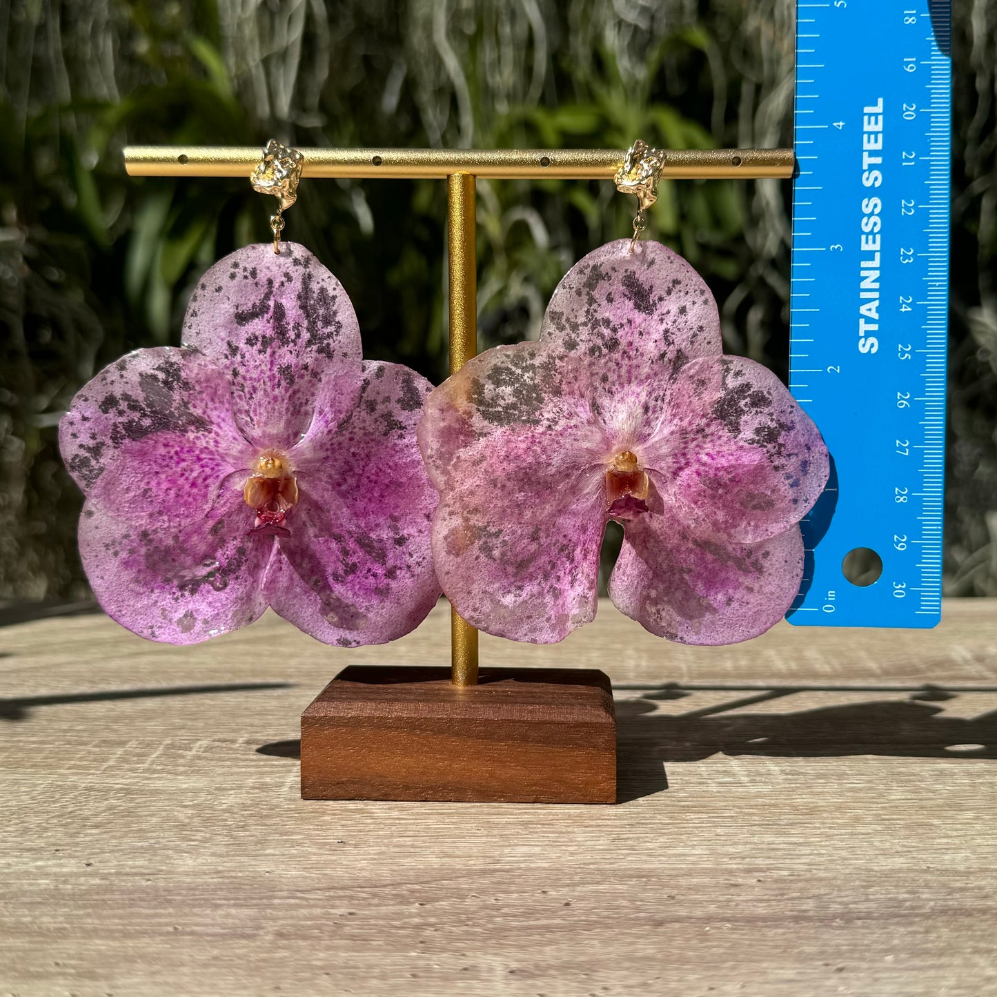 Pink Vanda Orchid earrings