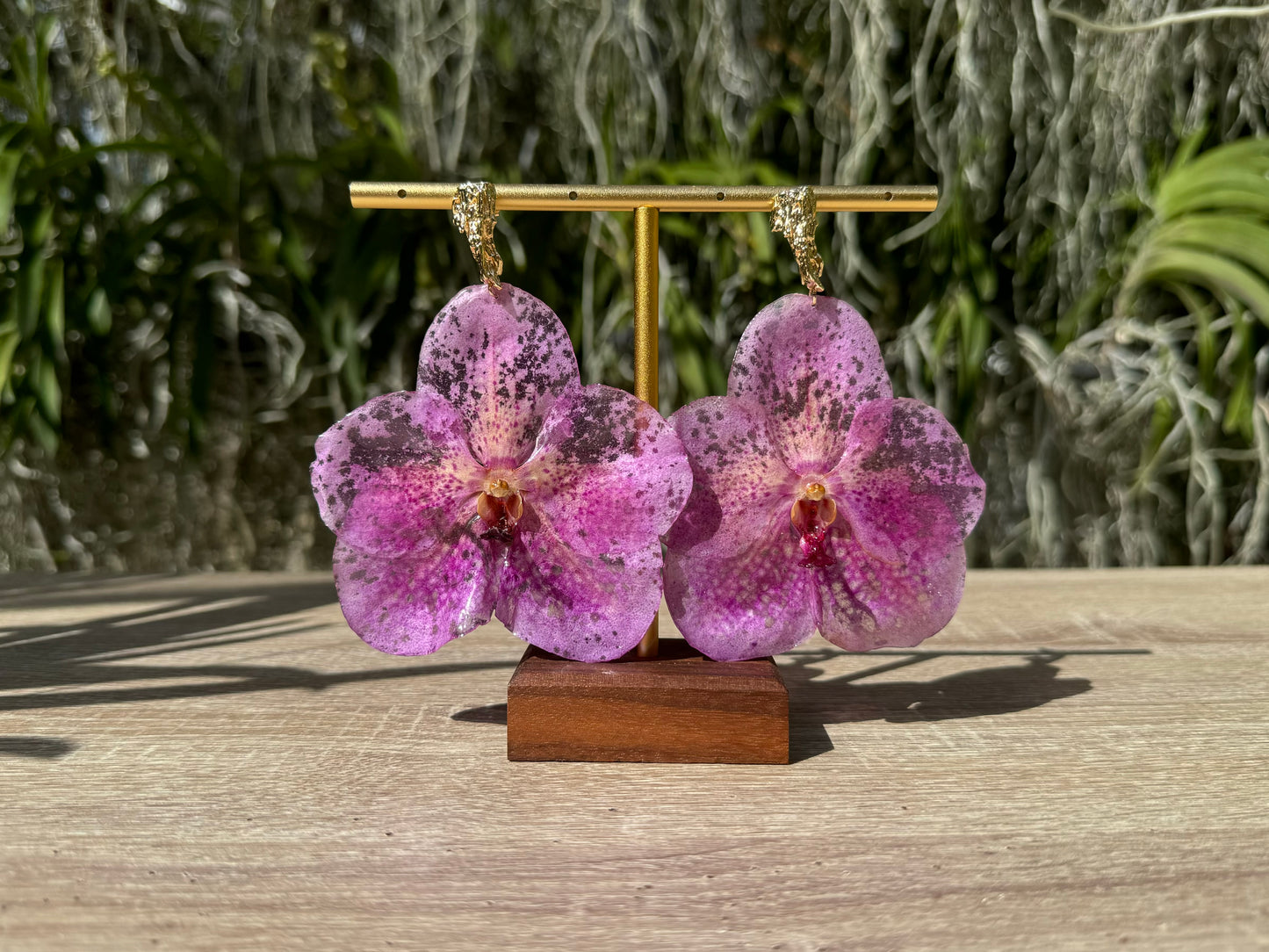 Pink Vanda Orchid earrings