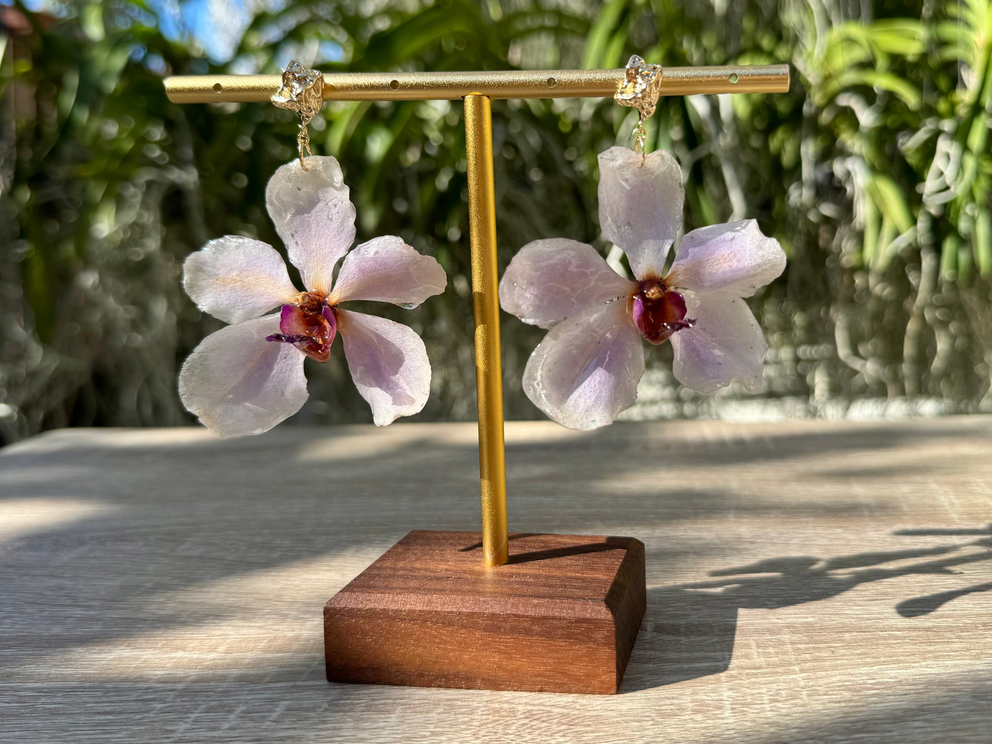 Lilac Vanda Orchid earrings