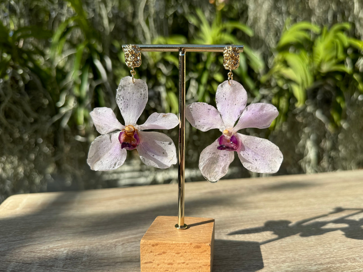 Lilac Vanda Orchid earrings