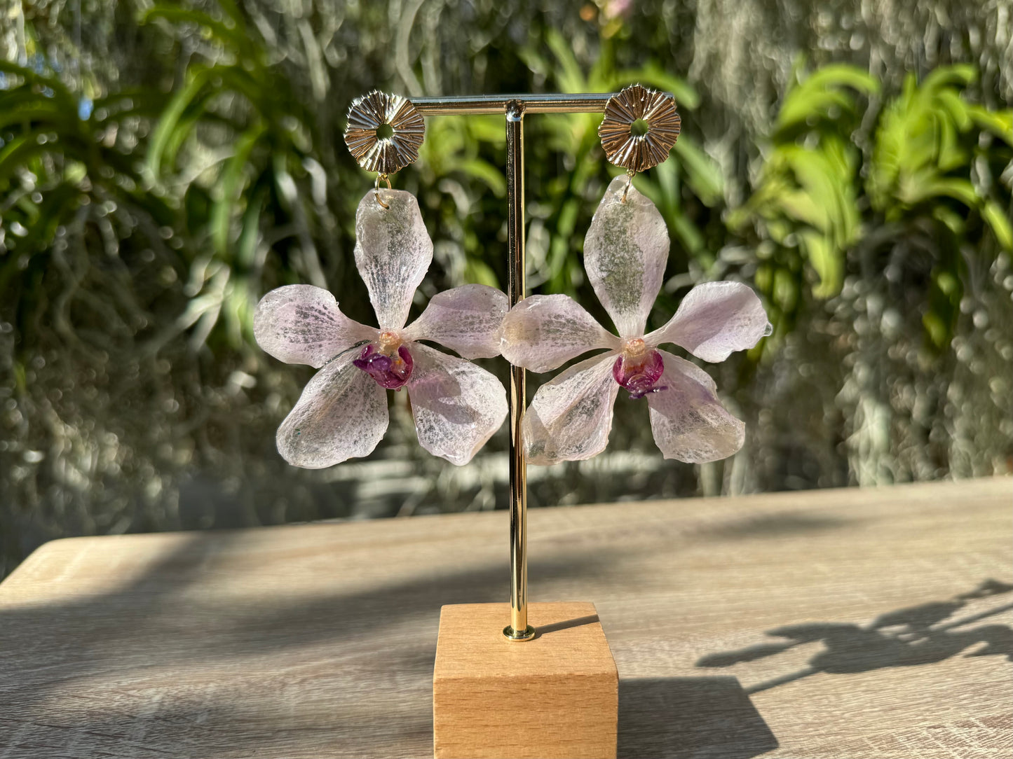 Lilac Vanda Orchid earrings