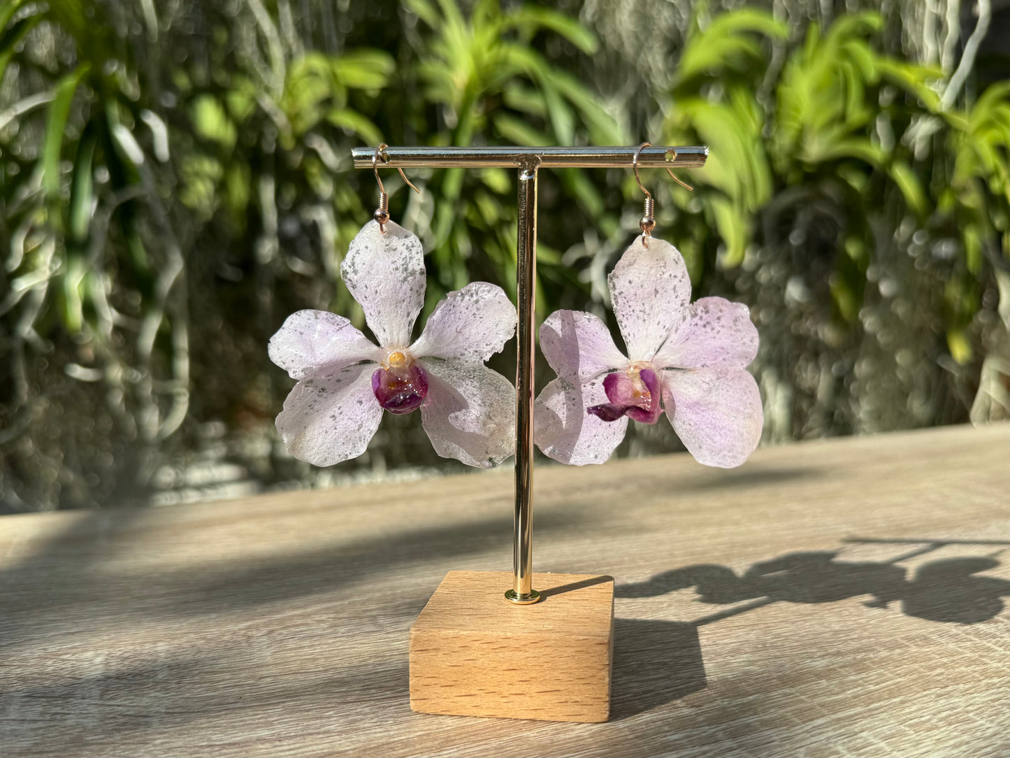Lilac Vanda Orchid earrings