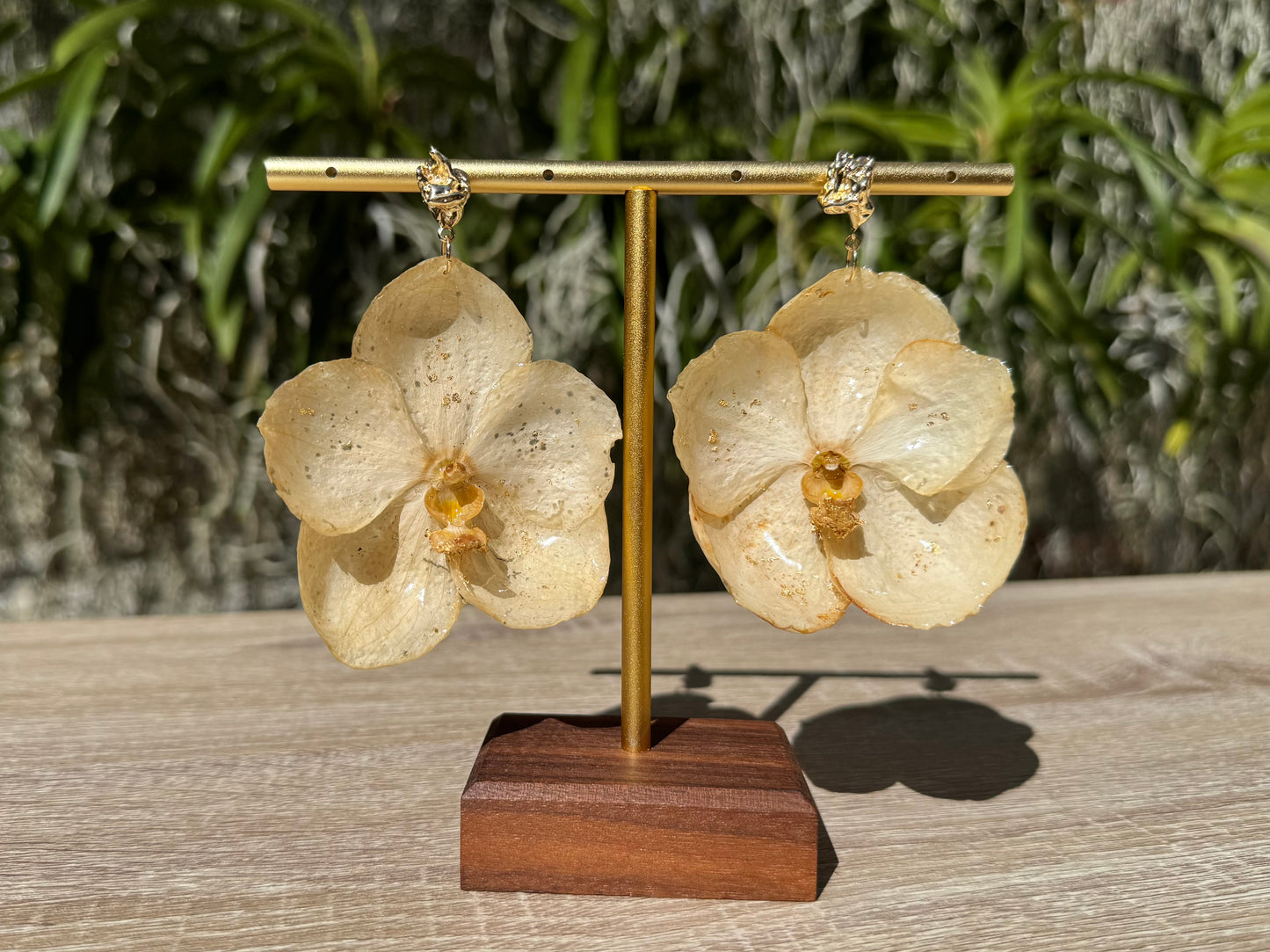 White Vanda Orchid earrings