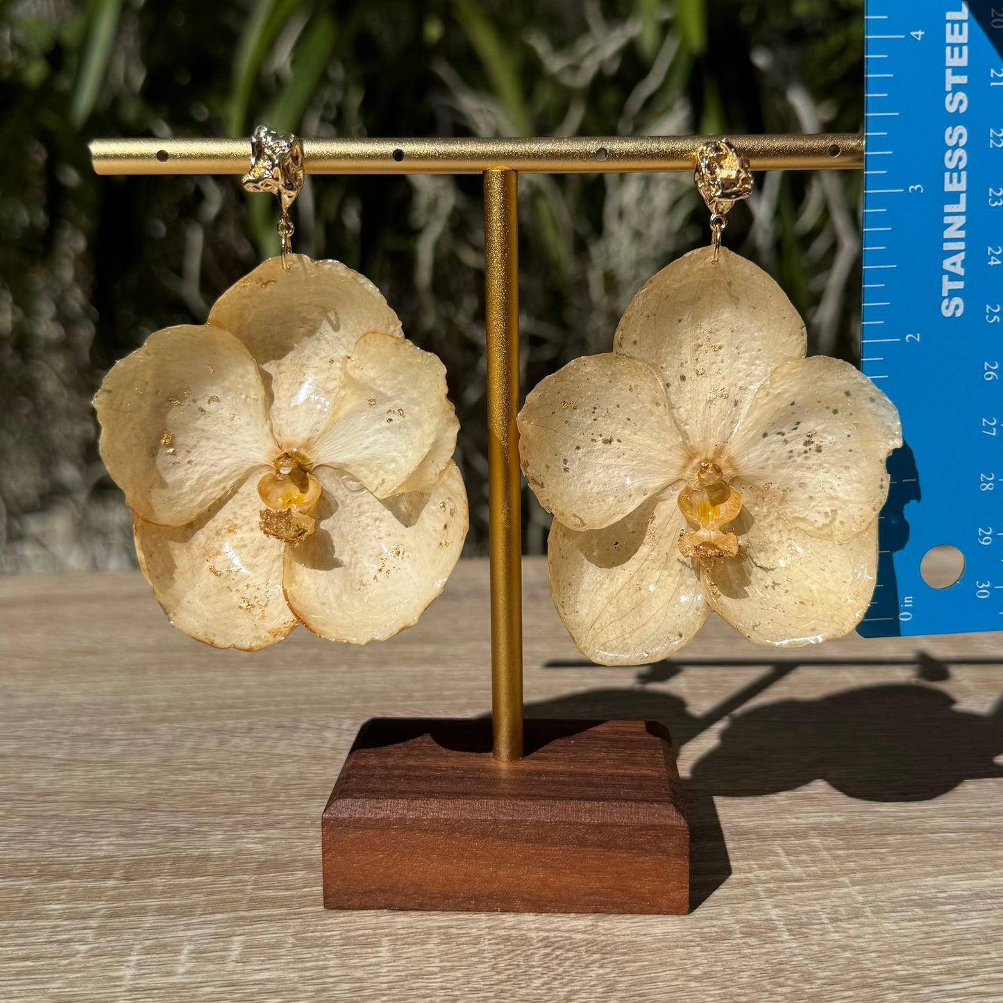 White Vanda Orchid earrings