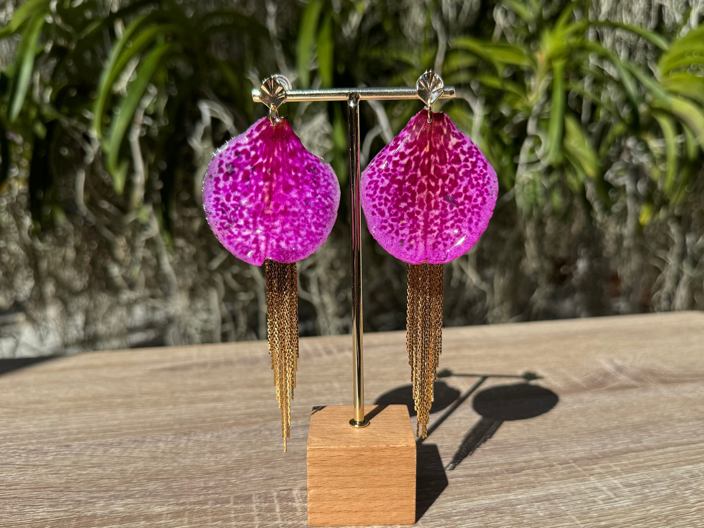 Hot Pink jellyfish Vanda Orchid earrings