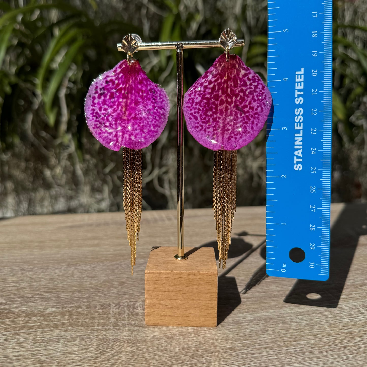 Light Pink jellyfish Vanda Orchid earrings