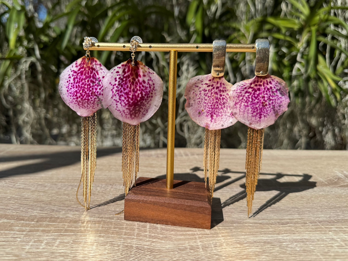 Light Pink jellyfish Vanda Orchid earrings